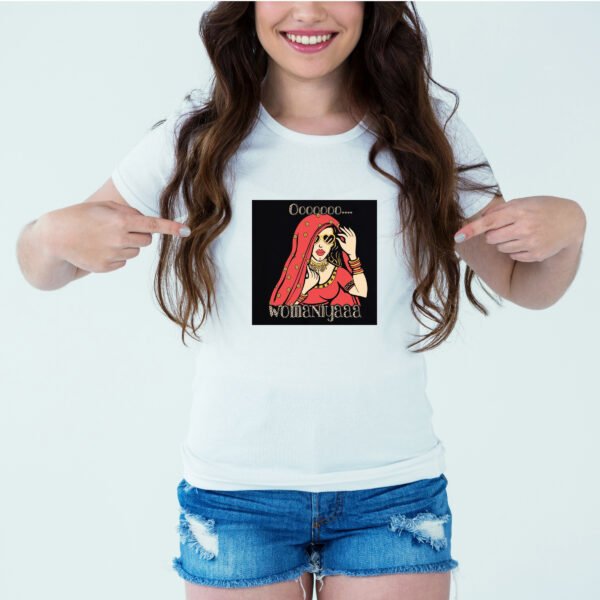 Designer Printed T-Shirt :: Design type - O Womaniya - Cloth type : Cotton