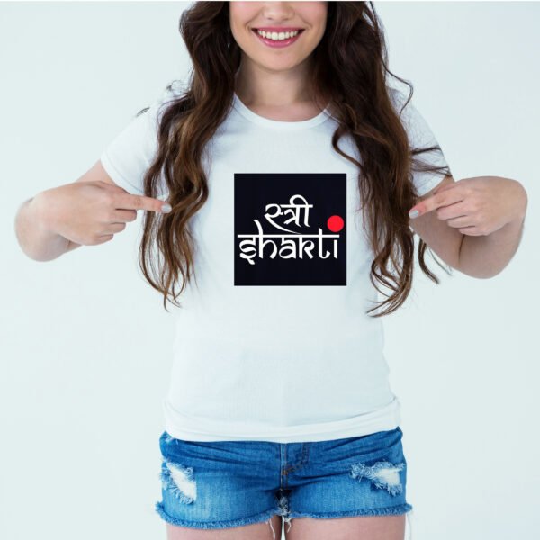 Designer Printed T-Shirt :: Design type - Stree Shakti - Cloth type : DOT-KNIT