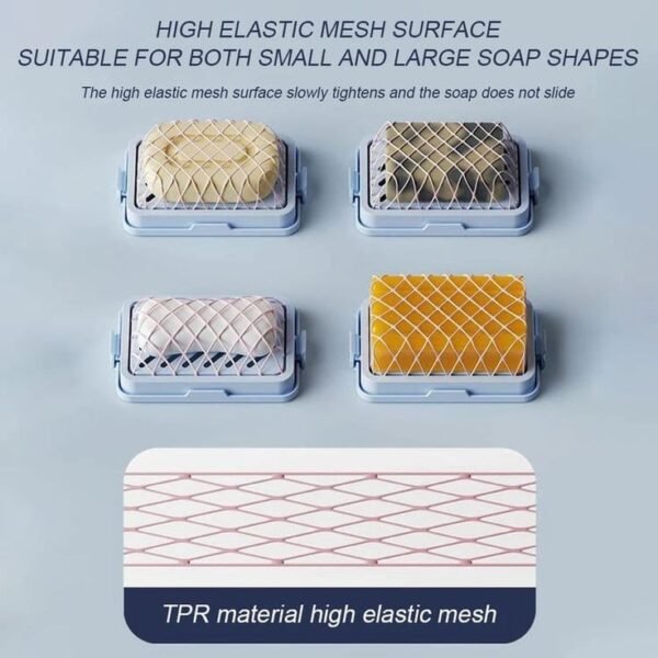 Plastic Mesh Soap Holder ? Non-Slip, Easy Drain Design for Bathroom and Kitchen