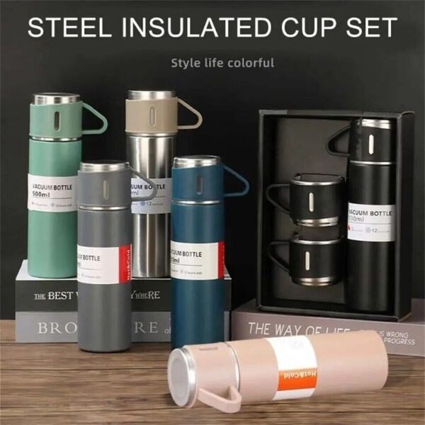 Vacuum Flask Cup Set Mix Colors (Black Box)