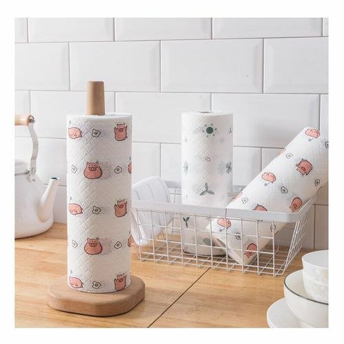 White Reusable Kitchen Rag Roll ? 40 Tear-Off Pulls, Super Absorbent & Durable