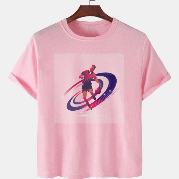 Pink Unisex Polyster Premium Quality Designer Printed T-Shirt