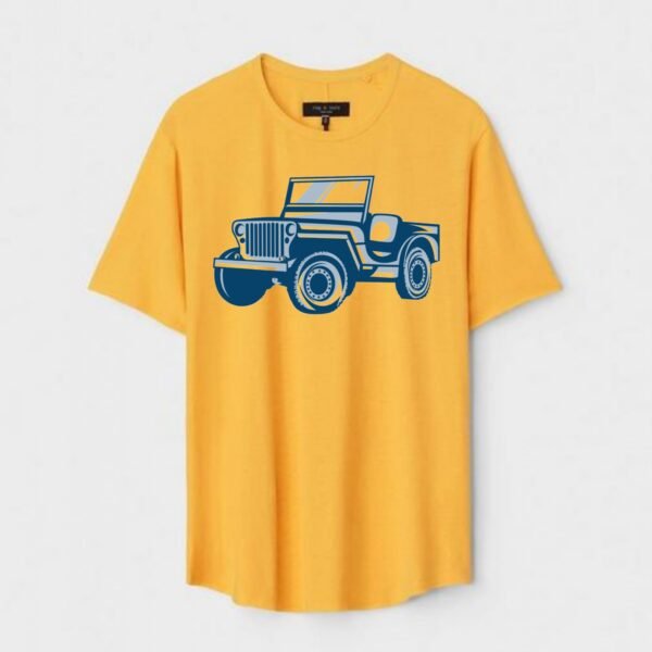 Yellow Unisex Cotton Regular Fit Printed Round Neck T-Shirt