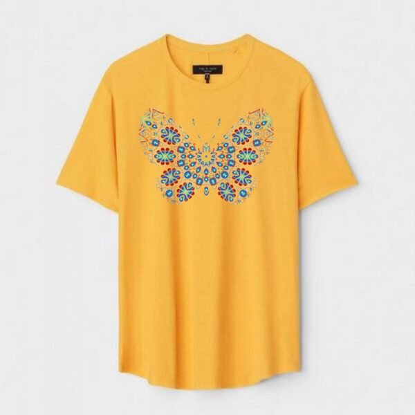 Yellow Unisex Polyster Regular Fit Printed Round Neck T-Shirt