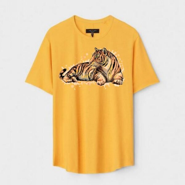 Yellow Unisex Polyster Regular Fit Printed Round Neck T-Shirt