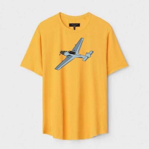 Yellow Unisex DOT KNIT Regular Fit Printed Round Neck T-Shirt