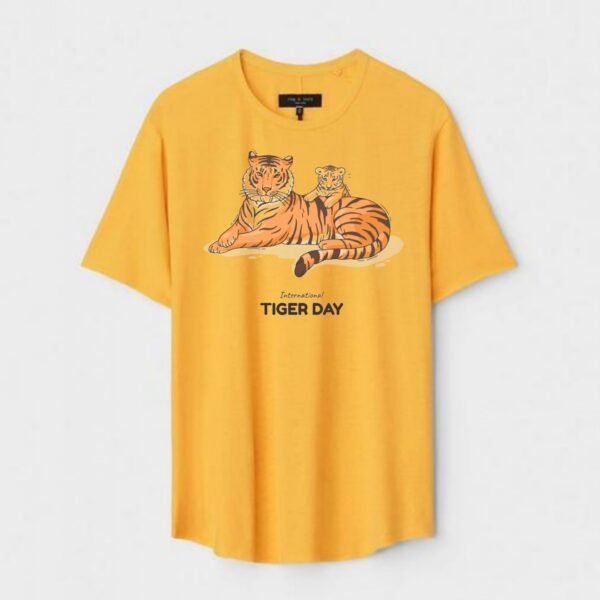 Yellow Unisex DOT KNIT Regular Fit Printed Round Neck T-Shirt