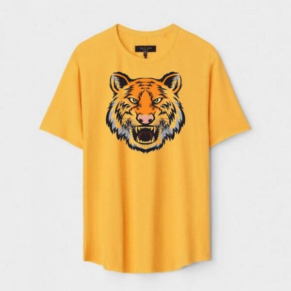Yellow Unisex Cotton Regular Fit Printed Round Neck T-Shirt