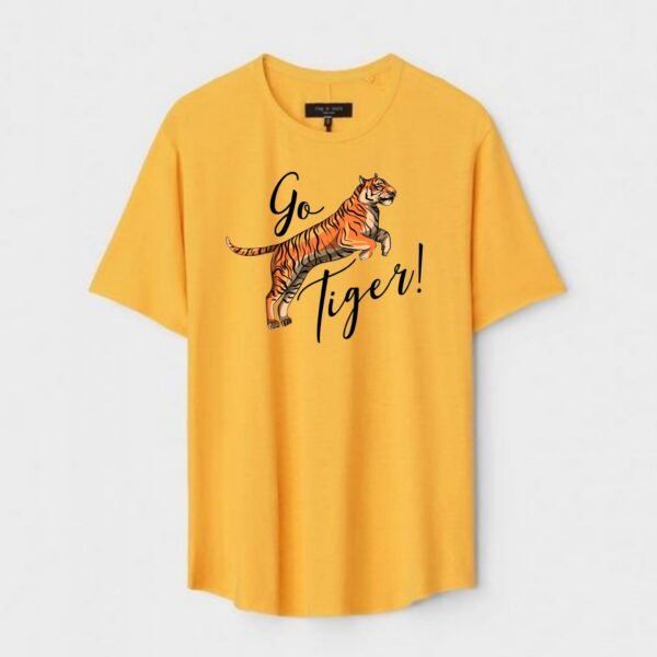 Yellow Unisex DOT KNIT Regular Fit Printed Round Neck T-Shirt