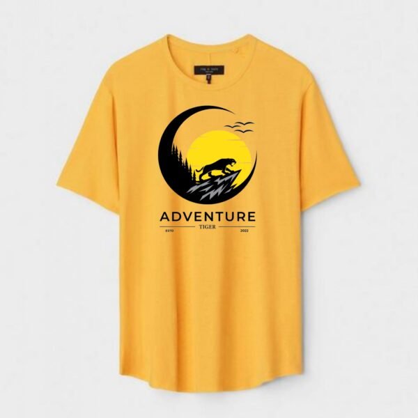 Yellow Unisex Polyster Regular Fit Printed Round Neck T-Shirt