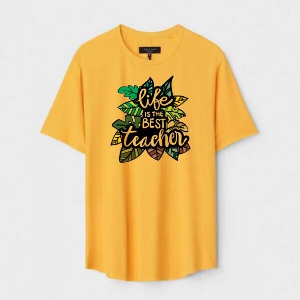 Yellow Unisex Polyster Regular Fit Printed Round Neck T-Shirt