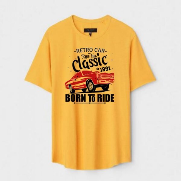 Yellow Unisex Polyster Regular Fit Printed Round Neck T-Shirt