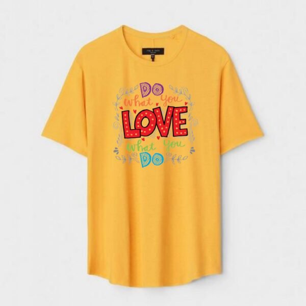 Yellow Unisex Cotton Regular Fit Printed Round Neck T-Shirt