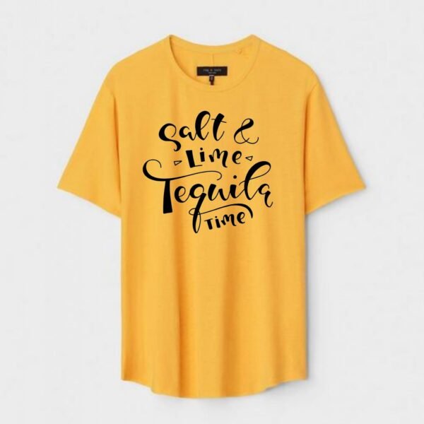 Yellow Unisex DOT KNIT Regular Fit Printed Round Neck T-Shirt