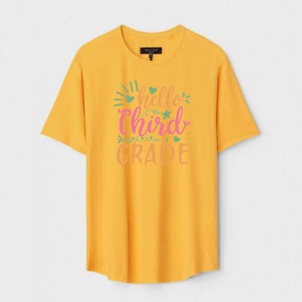 Yellow Unisex DOT KNIT Regular Fit Printed Round Neck T-Shirt