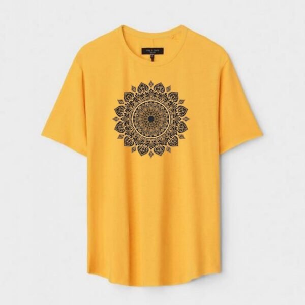 Yellow Unisex Polyster Regular Fit Printed Round Neck T-Shirt