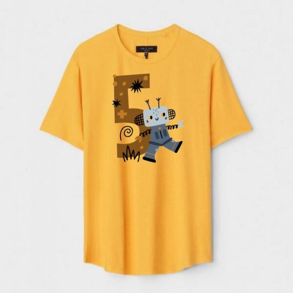 Yellow Unisex Polyster Regular Fit Printed Round Neck T-Shirt