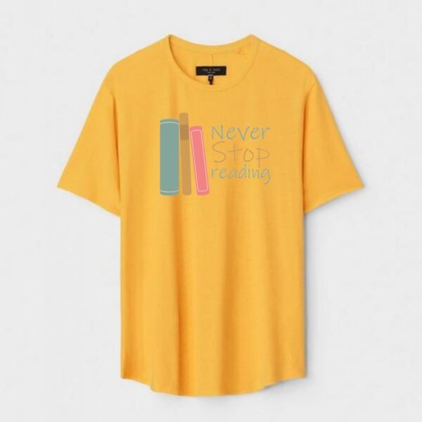 Yellow Unisex DOT KNIT Regular Fit Printed Round Neck T-Shirt