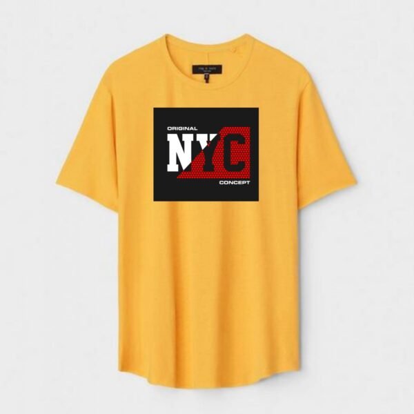 Yellow Unisex Polyster Regular Fit Printed Round Neck T-Shirt